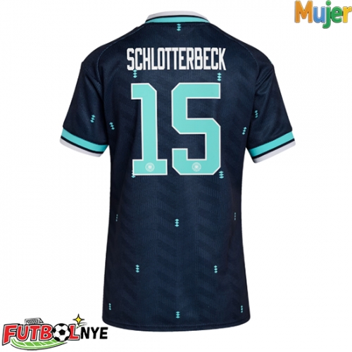 Camiseta Alemania Nico Schlotterbeck #15 Visitante Equipación para mujer Mundial 2026 manga corta